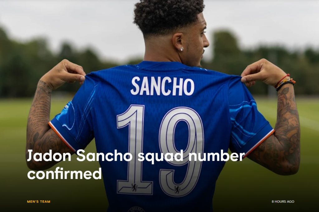 Chelsea công bố số áo thi đấu của tân binh Jadon Sancho 1